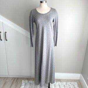 J. Jill Wool Blend Long Sleeve Maxi Dress Heather Gray - Size S